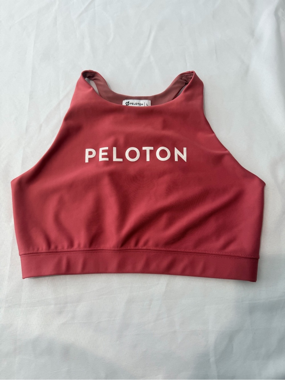 Peloton High-Neck Sports Bra in Rose Pink size L